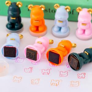 Bear Child Toys Plastic Self-inking Clothing Fabric Stamps Custom Diy Toy Stamp