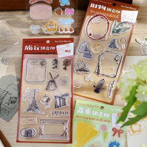 Custom design clear transparent rubber silicone stamps