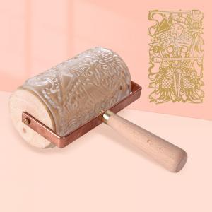 Personalized design custom wooden rubber roller stamp wood roller stamp