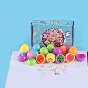 Customizable funny egg shape DIY stamp toy kids cartoon egg stamps