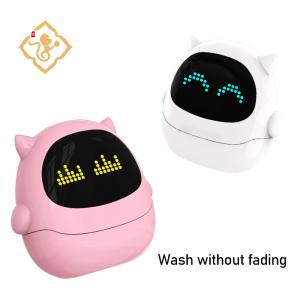 Cute emoji in the shape of a robot washable waterproof name stamps for kids