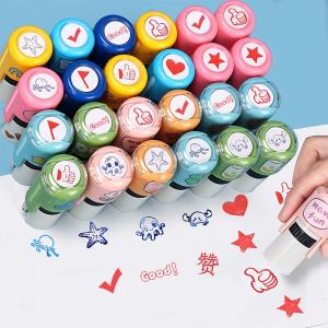 Cute mini children fun teacher reward children gifts emoji face kid toy stamp