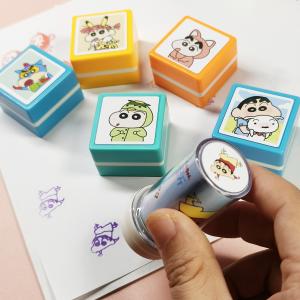 Hot Crayon Shin-chan pattern cartoon square kids name stamp