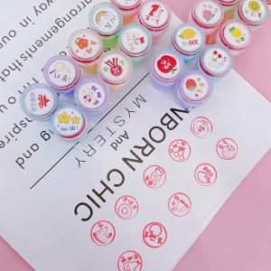 Manufacturers supply children cute cartoon self-ink round stamp teaching stamp