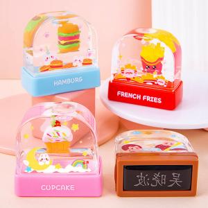  Mini Cartoon Cute water floating toy food patterns stamp name clothes