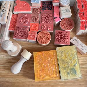 Personalized custom logo design alphabet resin wooden stamp block set