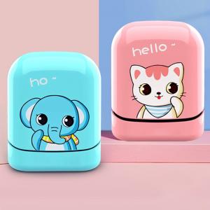 Plastic Stamps Personalized Preinked Cute Animal Toy Name Stamps for Children