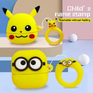 Silicone material Minion and Pikachu Patterned keychains custom name stamp