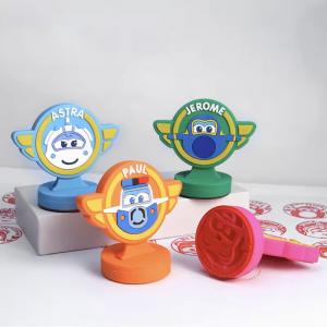 high quality children cartoon cute animal small teacher reward stamp